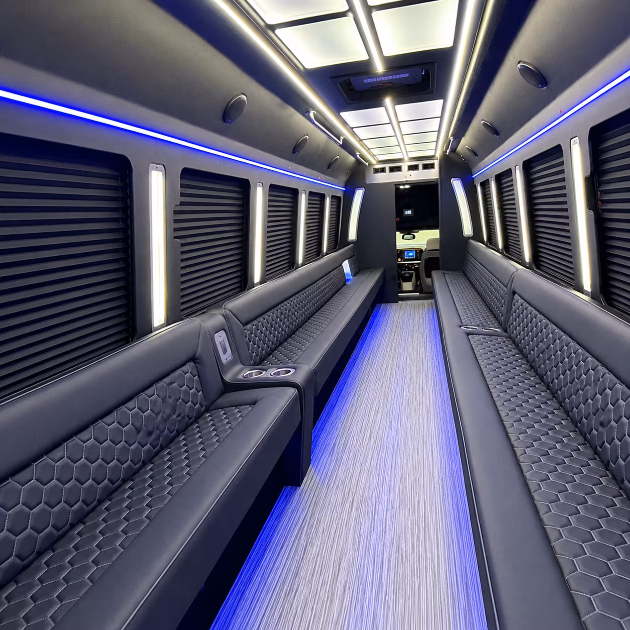 colton party bus rental interior